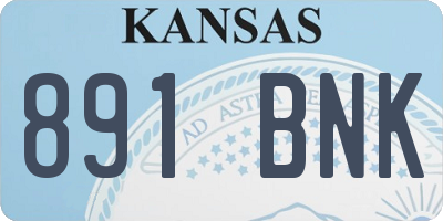 KS license plate 891BNK