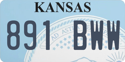 KS license plate 891BWW