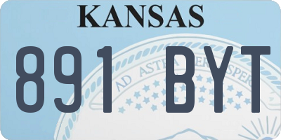 KS license plate 891BYT