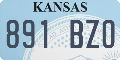 KS license plate 891BZO
