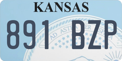 KS license plate 891BZP