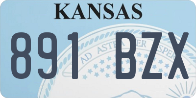 KS license plate 891BZX