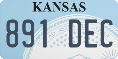 KS license plate 891DEC