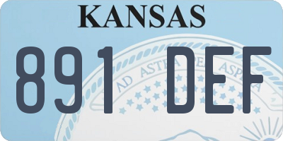 KS license plate 891DEF