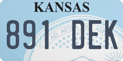 KS license plate 891DEK