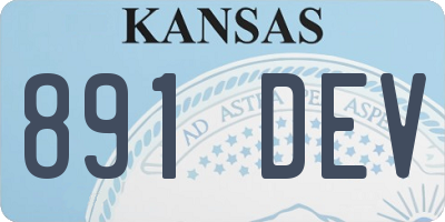 KS license plate 891DEV