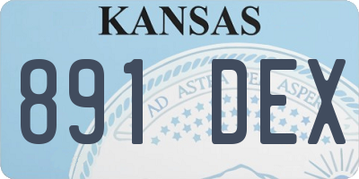 KS license plate 891DEX