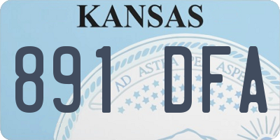 KS license plate 891DFA