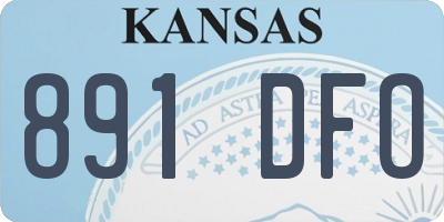 KS license plate 891DFO