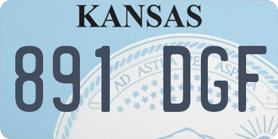 KS license plate 891DGF