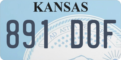 KS license plate 891DOF