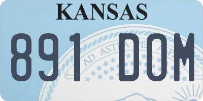KS license plate 891DOM