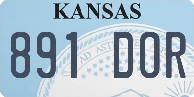 KS license plate 891DOR