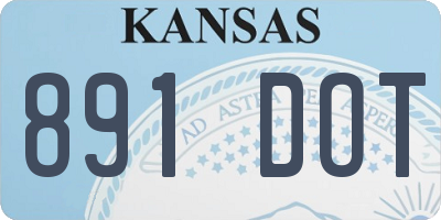 KS license plate 891DOT