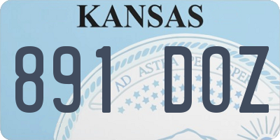 KS license plate 891DOZ