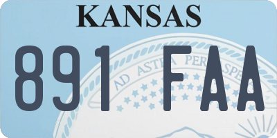 KS license plate 891FAA