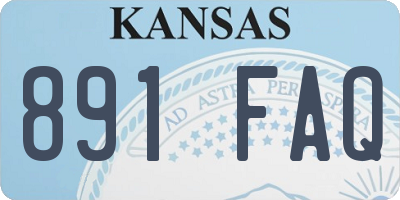 KS license plate 891FAQ