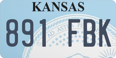 KS license plate 891FBK