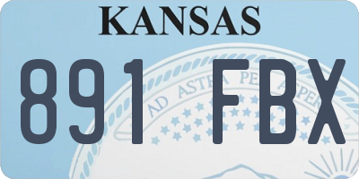 KS license plate 891FBX