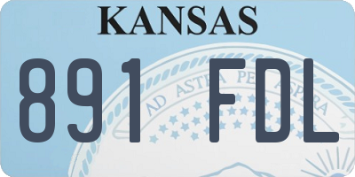 KS license plate 891FDL