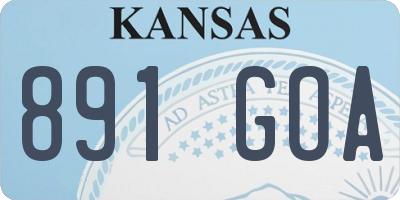 KS license plate 891GOA