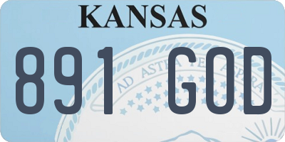 KS license plate 891GOD