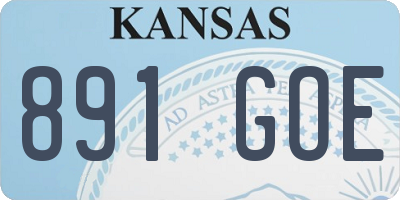 KS license plate 891GOE