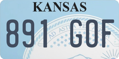 KS license plate 891GOF
