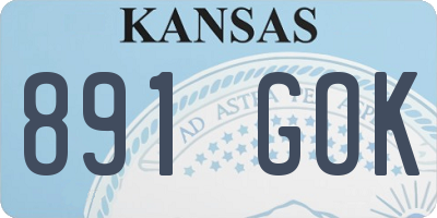 KS license plate 891GOK