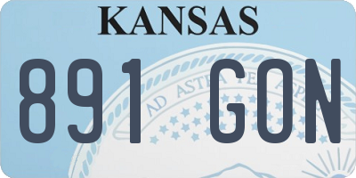 KS license plate 891GON
