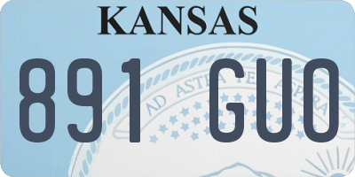 KS license plate 891GUO