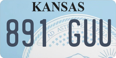 KS license plate 891GUU