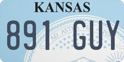 KS license plate 891GUY