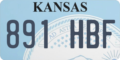 KS license plate 891HBF