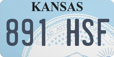 KS license plate 891HSF