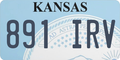 KS license plate 891IRV
