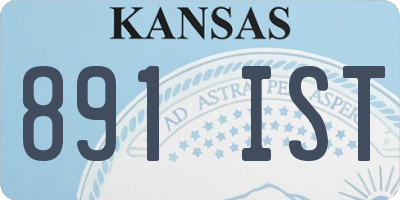 KS license plate 891IST