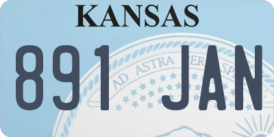 KS license plate 891JAN