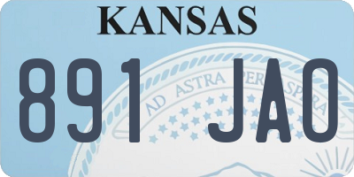 KS license plate 891JAO