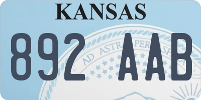 KS license plate 892AAB