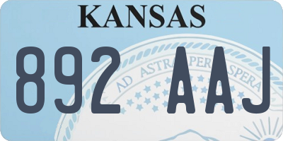 KS license plate 892AAJ