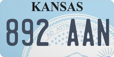 KS license plate 892AAN