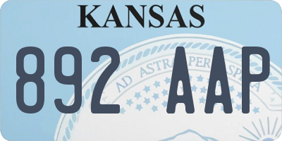 KS license plate 892AAP
