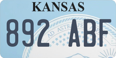KS license plate 892ABF