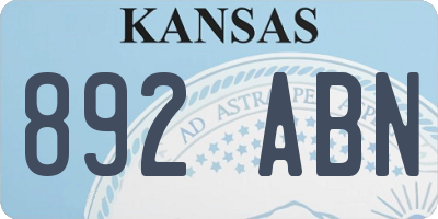 KS license plate 892ABN