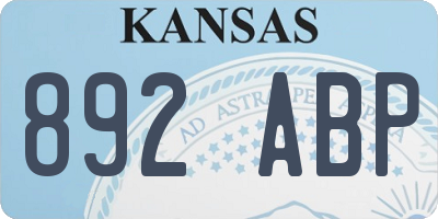 KS license plate 892ABP