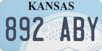 KS license plate 892ABY
