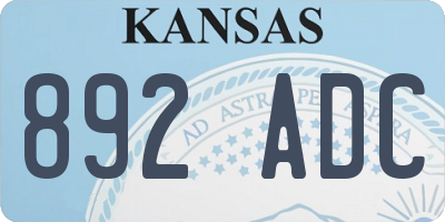 KS license plate 892ADC