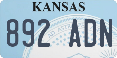 KS license plate 892ADN