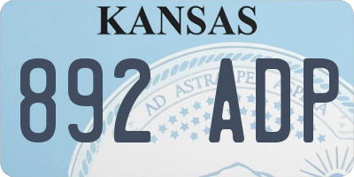 KS license plate 892ADP